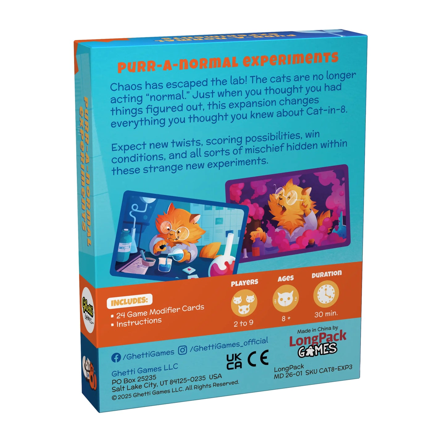 Purr-A-Normal Experiments! Expansion Pack for Cat in 8